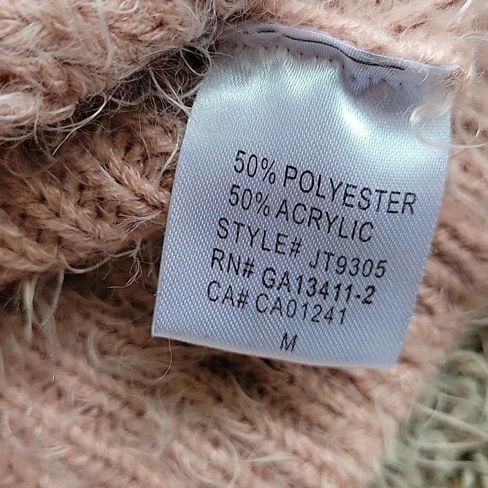 Puff & Bear Blush / Peach Color Fuzzy Sweater - Picture 9 of 10